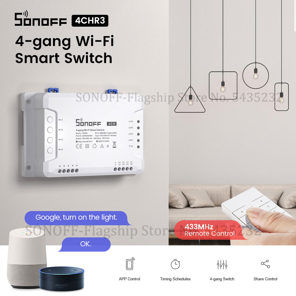 Relay Module 1 Channel - Itead SONOFF 4CH R3 Wifi Điều