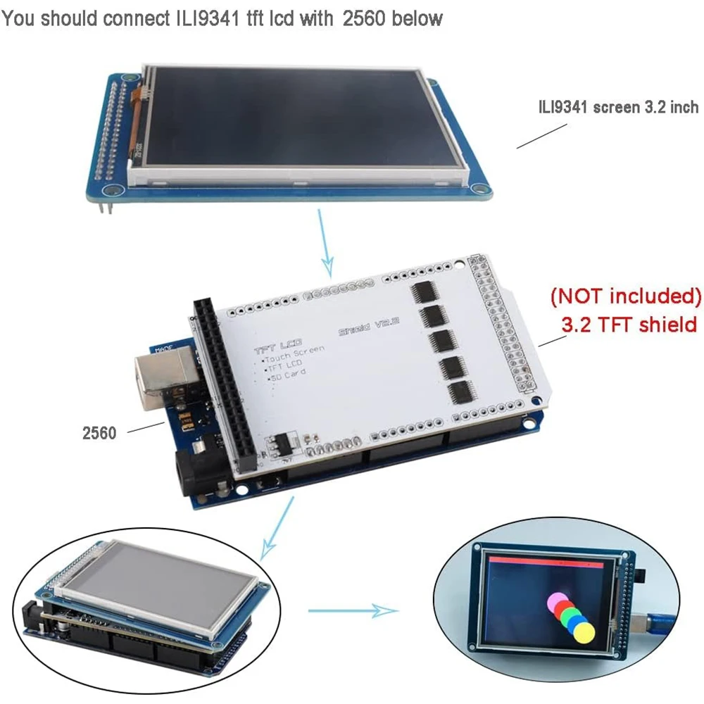 3.2 Inch TFT LCD Display Scree - đánh giá và giá Ili9341