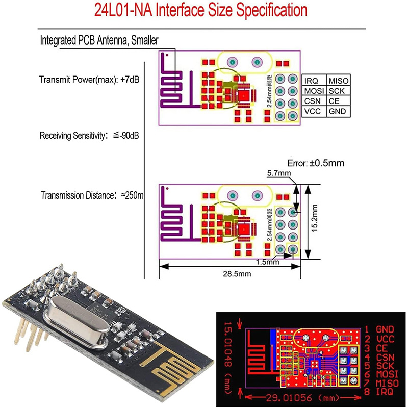 NRF24L01+ 2.4G wireless data t - đánh giá và giá Nrf24L01