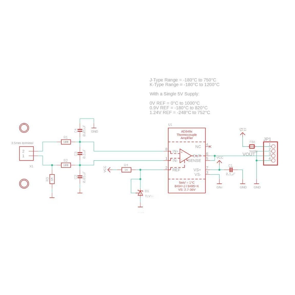 AD8495 K-Type Thermocouple Sig - đánh giá và giá Thermocouple Module K Type