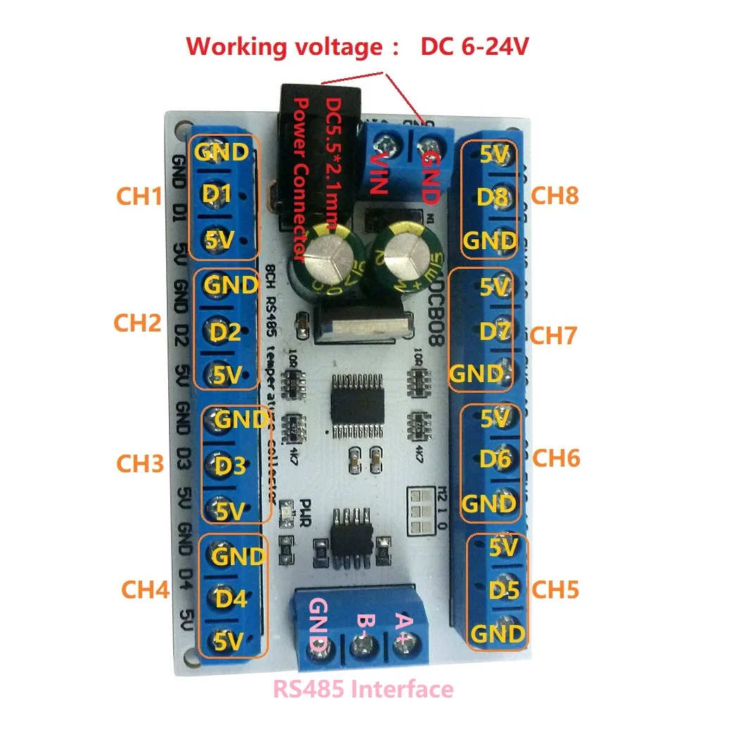 8 Channel DS18B20 Temperature  - đánh giá và giá Ds18B20