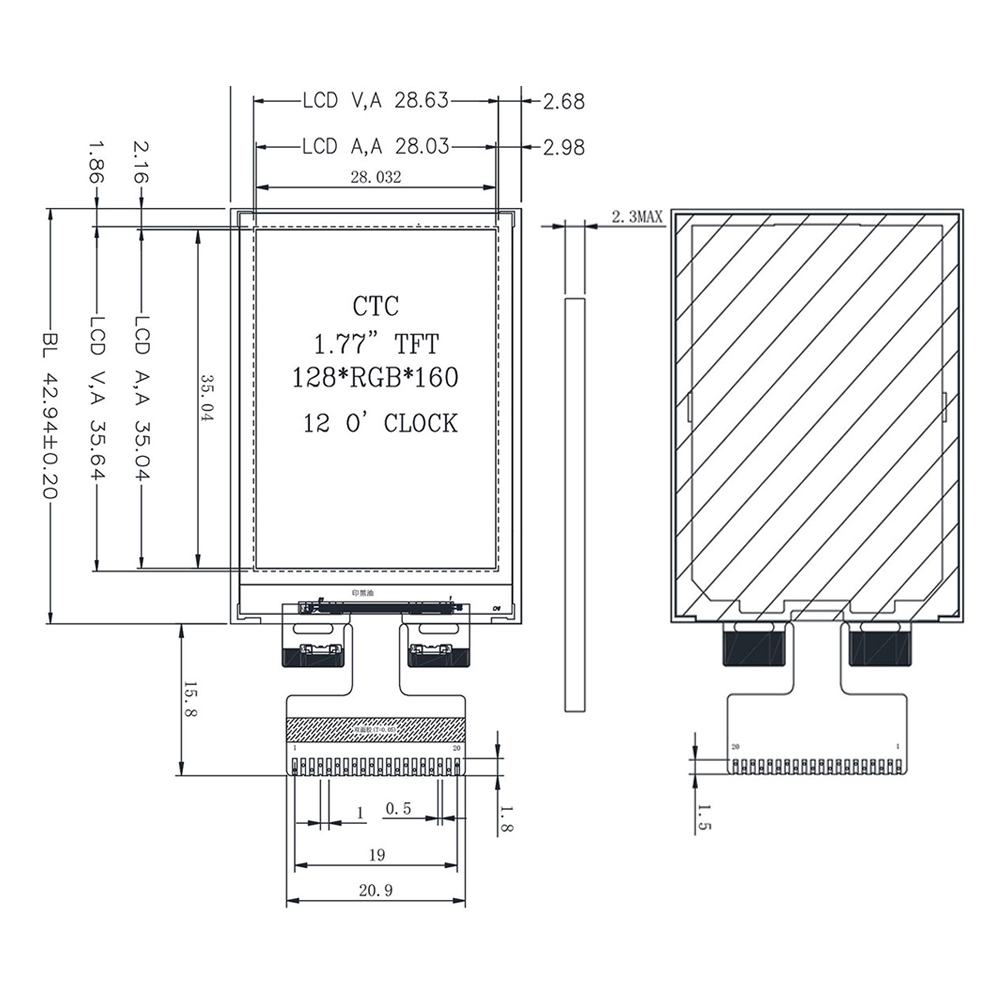 1.77 Inch LCD Screen TFT Displ - đánh giá và giá Tft Display 2.4