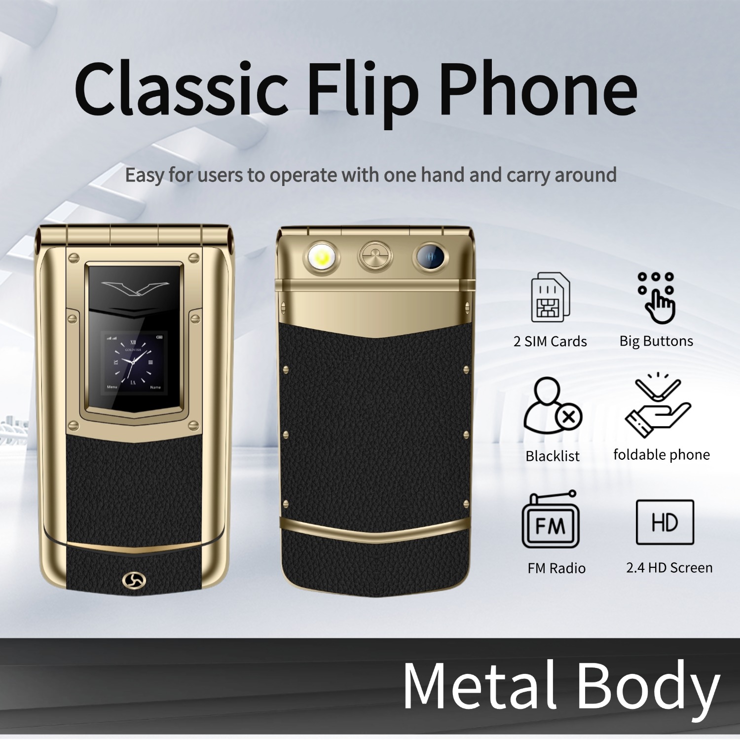 Luxury Metal Flip Phone for Me - đánh giá và giá Tft Display 2.4